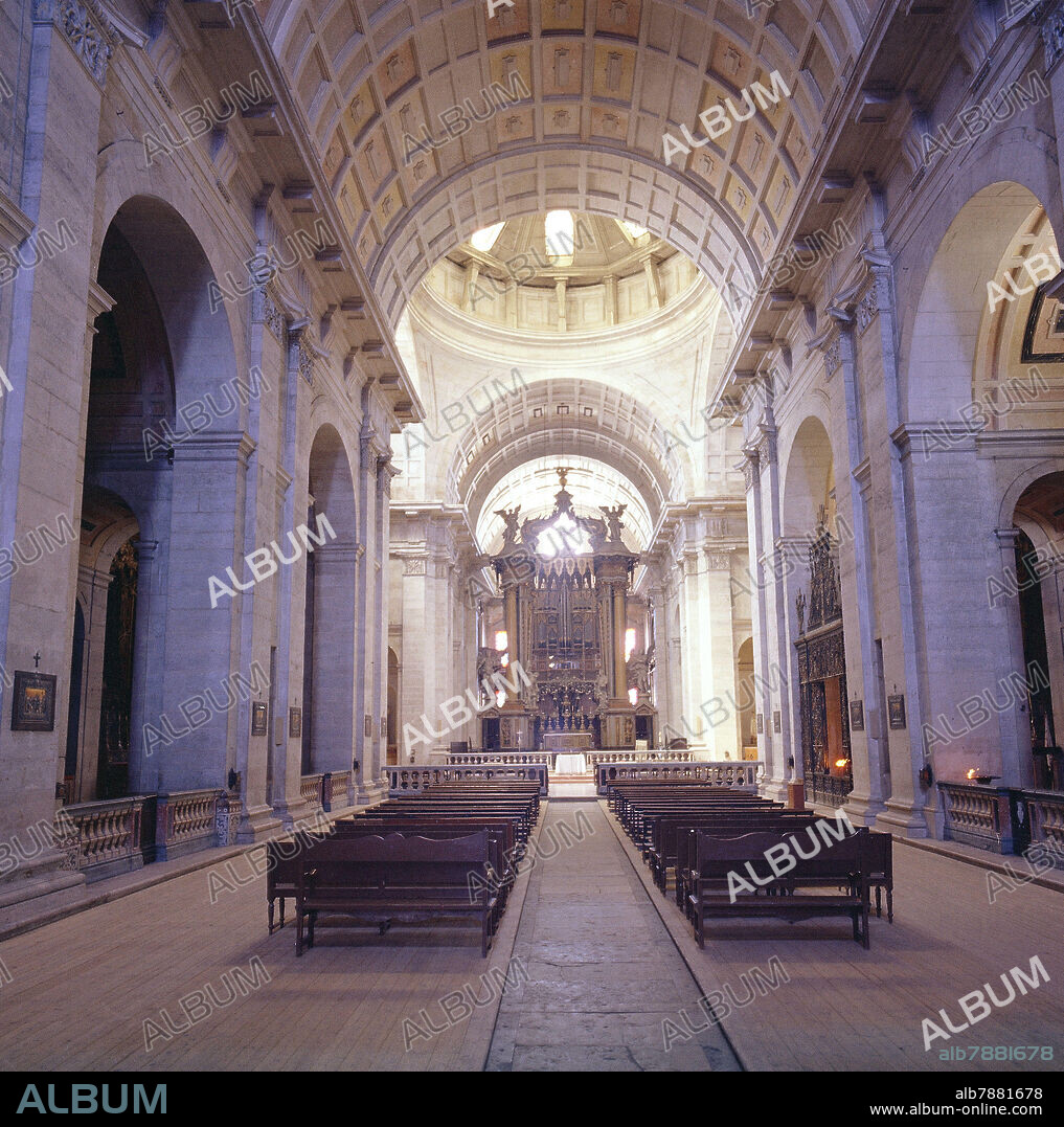 JUAN DE HERRERA (1530/97) FILIPPO TERZI. INTERIOR DE LA IGLESIA O MONASTERIO DE SAN VICENTE DA FORA TERMINADA EN EL AÑO 1627.