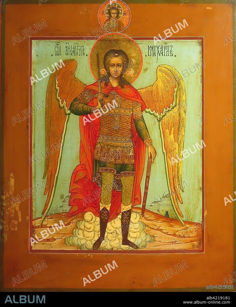 'Archangel Michael'. Russia, late 19th century. Dimensions: 31x26,3x2,6 cm.