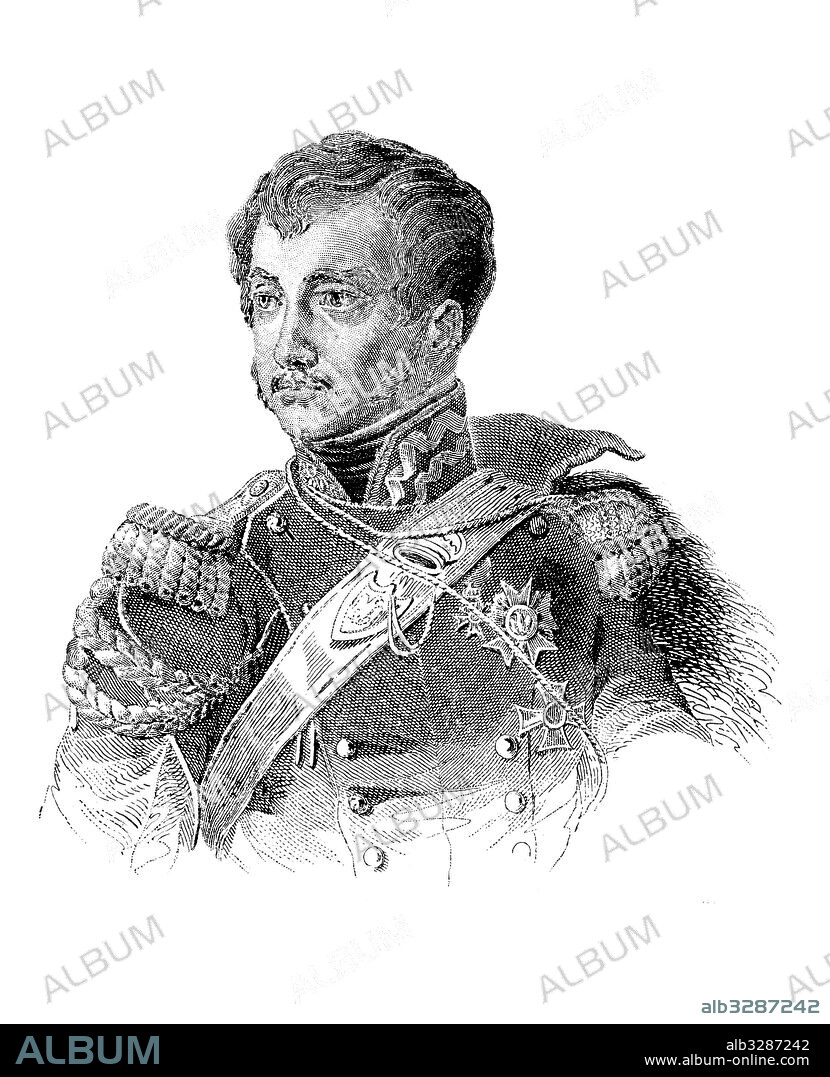 Polonia. Józef Antoni Poniatowski (1763-1813), aristócrata y militar polaco, mariscal de Francia. Grabado de 1850.