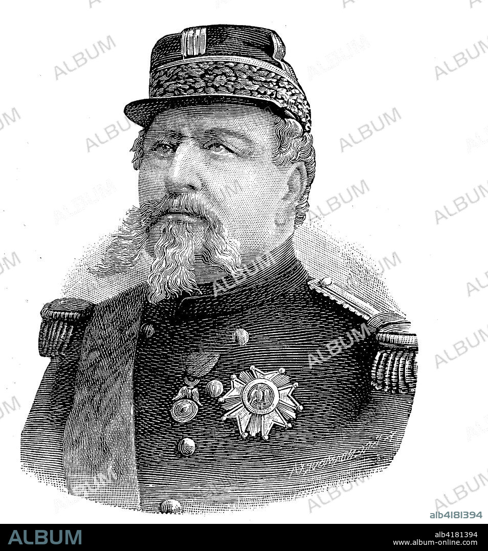 Edmond Leboeuf, 1809 - 1888, was a marshal of France, Situation from the time of The Franco-Prussian War or Franco-German War,  Deutsch-Franzoesischer Krieg, 1870-1871, Reproduction of an original woodcut from the year 1885, digital improved.