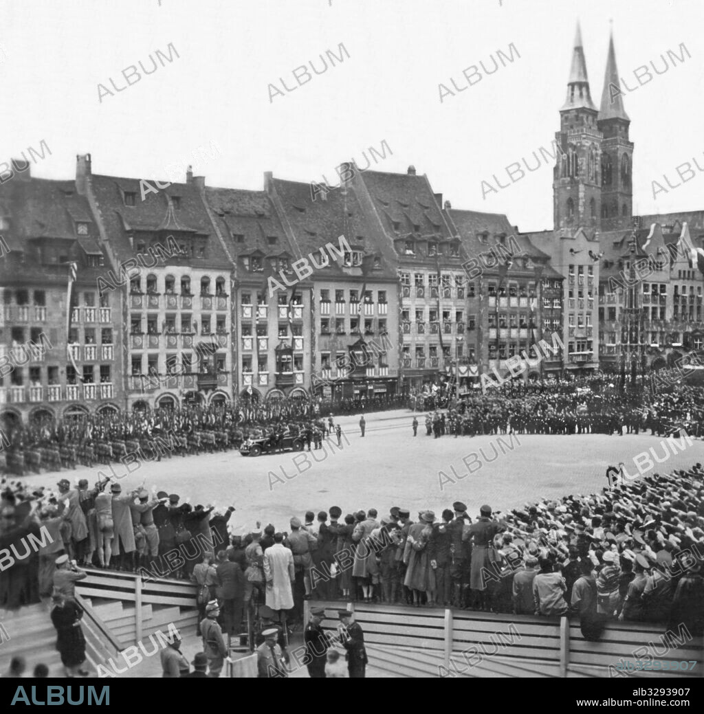 The SA on Adolf Hitler Platz at the 1937 Nuremberg Rally of Work.
