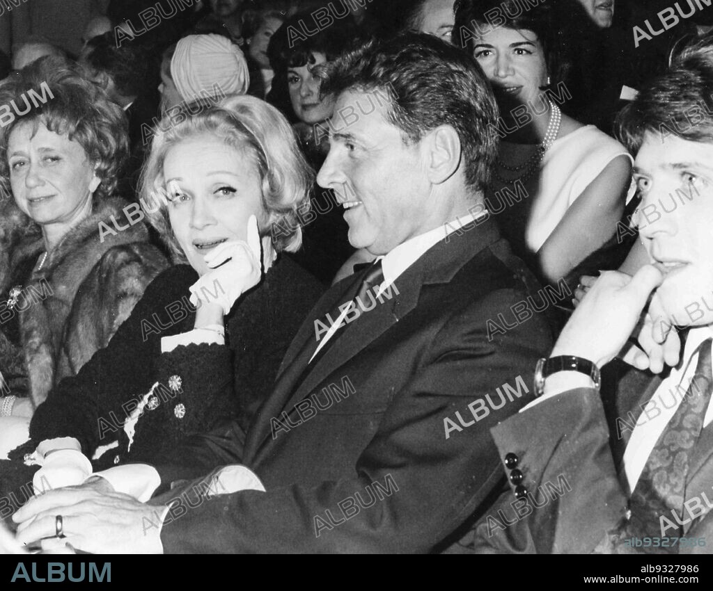Marlene Dietrich and Jean Pierre Aumont, Inauguration Of The Translux Elysee 2, La Celle Saint Cloud, 28 January 1966.