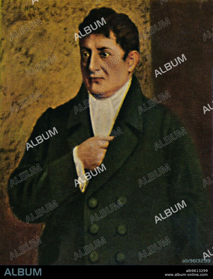 'Johann Gottlieb Fichte 1762-1814', 1934. Johann Gottlieb Fichte (1762-1814), German philosopher who became a founding figure of the philosophical movement known as German idealism. From "Die Großen der Weltgeschichte". [Eckstein-Halpaus, Dresden, 1934].