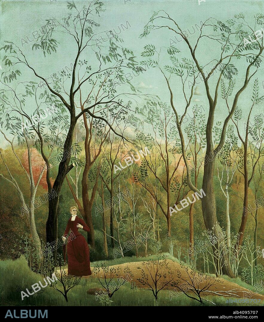 HENRI JULIEN FéLIX ROUSSEAU. La Promenade dans la forêt (The walk in the forest).