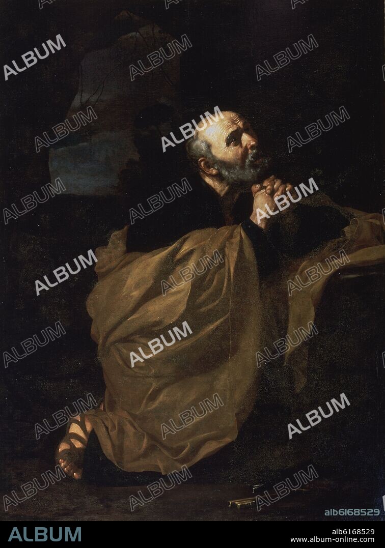 JOSÉ DE RIBERA. SAN PEDRO ARREPENTIDO O LAS LAGRIMAS DE S PEDRO -  PINTURA (*1591/+1652).