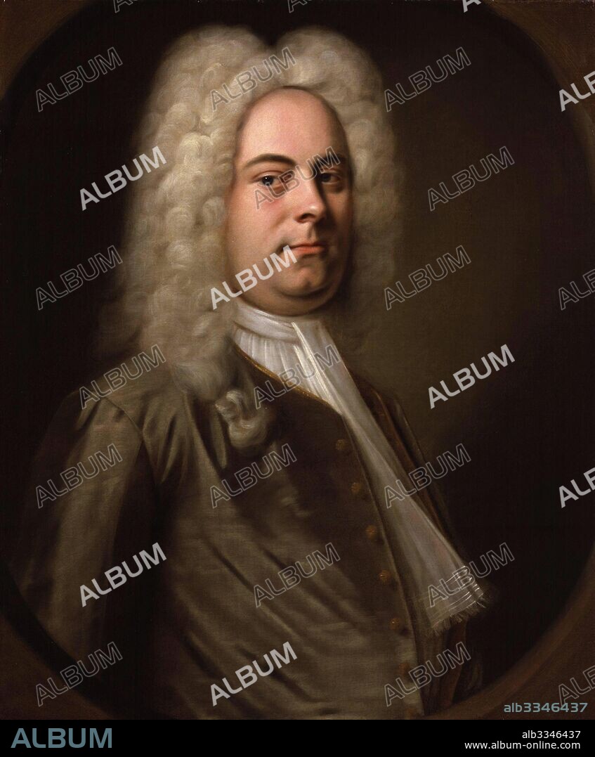 BALTHASAR DENNER. Portrait of the composer George Frideric Handel (1685-1759).
