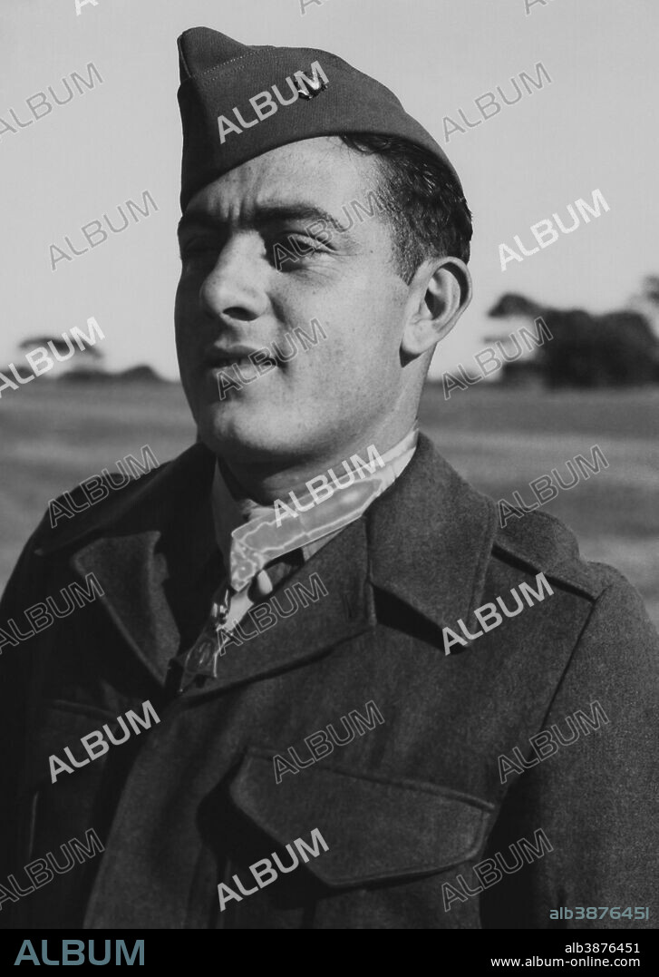 Vintage military photo of Marine legend John Basilone wearing The Medal of Honor.