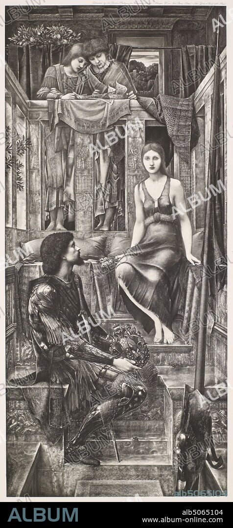 King Cophetua and the Beggar Maid,1900 After: Sir Edward Burne-Jones (d.1898) Publisher: Berlin Photographic Company, 19th CenturyPre-Raphaelite, Photographic print, Photogravure, Royal, King.