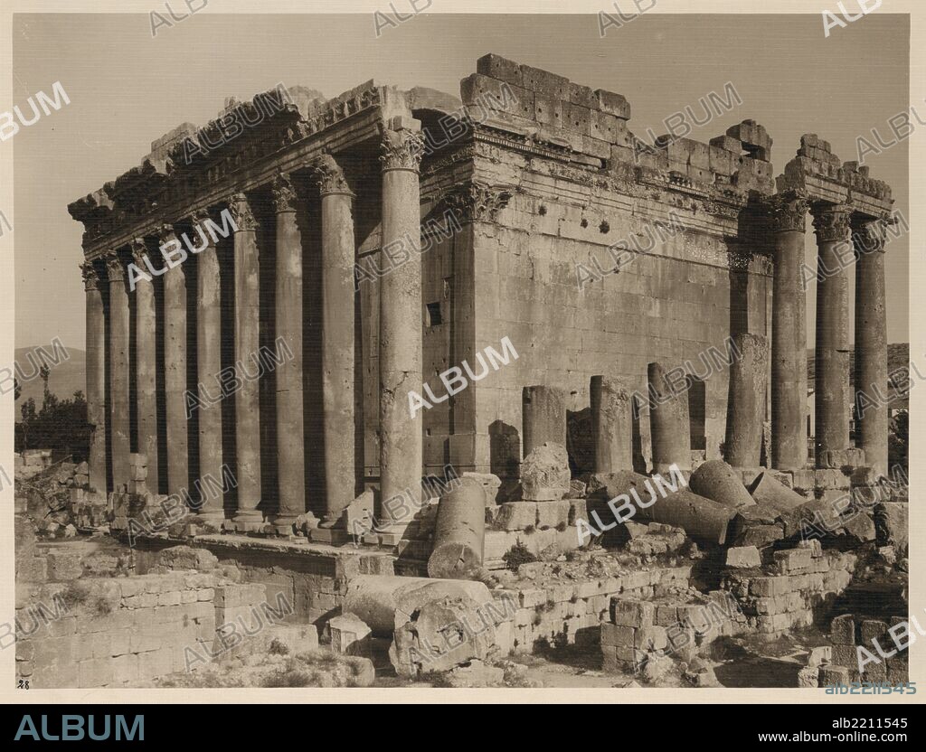 Greek Temple of Heliopolis or Baalbek has the Greek Columns of the Temple of Bacchus, God of Wine; It is located on the Outskirts of Cairo, Egypt.