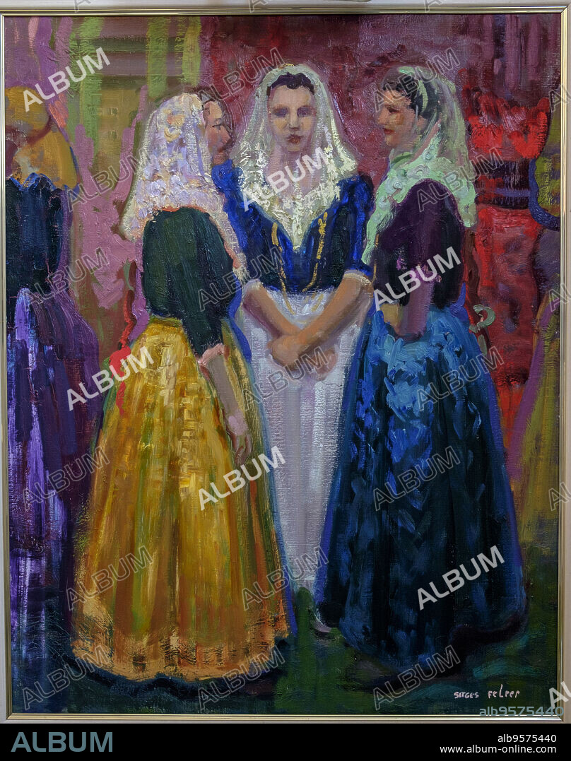 pagesas con traje mallorquin, Sitges Febrer, ayuntamiento, Muro, Pla de Mallorca, centro-norte de la isla, Mallorca, balearic islands, Spain.