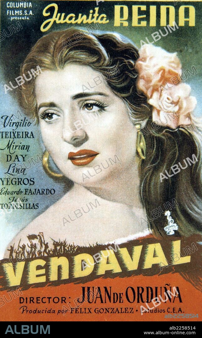 PELICULA : VENDAVAL , 1949. DIRECTOR , JUAN DE ORDUÑA. ACTORES , JUANITA REINA. REINA , JUANITA. JUANA REINA CASTRILLO. ACTRIZ Y CANTANTE ESPAÑOLA. SEVILLA 1925 -.