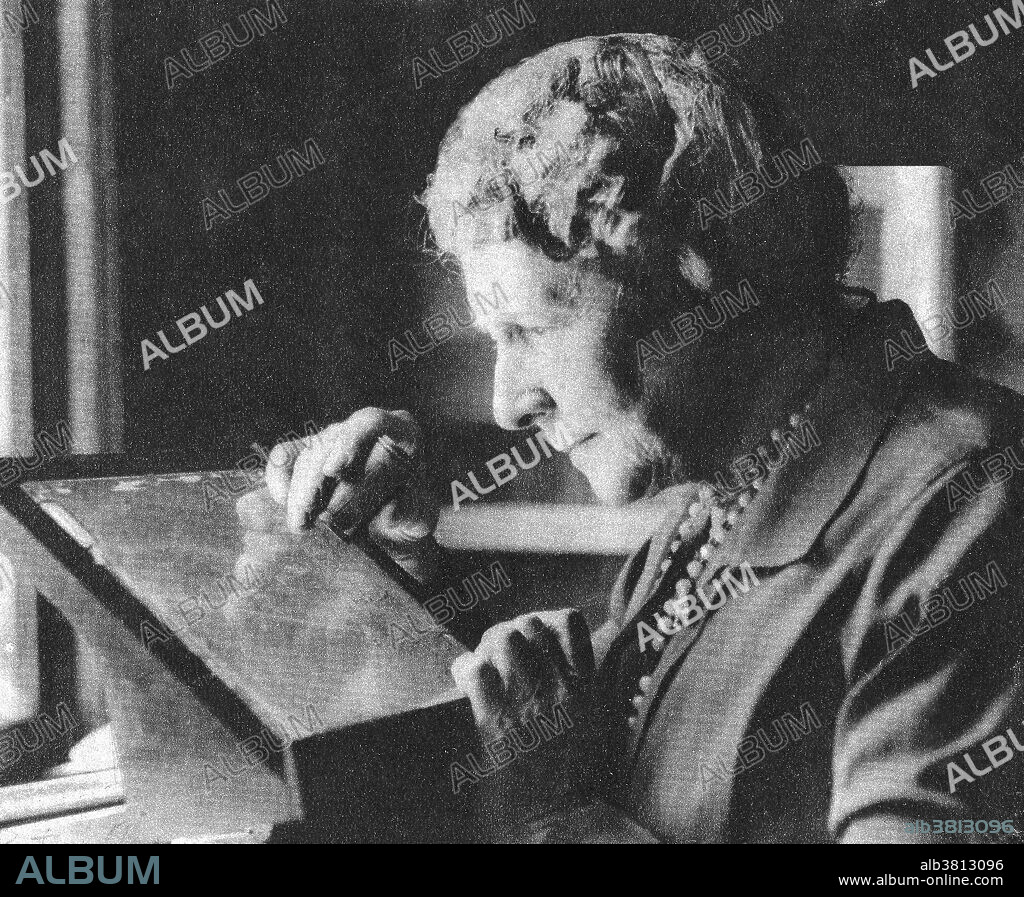 Cannon examining a photographic plate of stars. Annie Jump Cannon (December 11, 1863 - April 13, 1941) was an American astronomer. In 1880 Cannon was sent to Wellesley College in Massachusetts, during which time she was stricken with scarlet fever and became almost completely deaf. She graduated with a degree in physics in 1884. In 1896 Cannon became a member of Pickering's women, the women hired by Harvard Observatory director Edward Charles Pickering to complete the Draper Catalog mapping and defining all the stars in the sky to photographic magnitude of about 9. The female astronomers doing this groundbreaking work at Harvard Observatory earned 25 cents per hour, which was less than what the secretaries at the university earned. Cannon's observation of stars and stellar spectra was extraordinary. Her Henry Draper Catalogue listed nearly 230,000 stars, all the work of a single observer. Cannon also published other catalogues of variable stars, including 300 that she discovered. With Edward C. Pickering, she is credited with the creation of the Harvard Classification Scheme, which was the first serious attempt to organize and classify stars based on their temperatures. Her career lasted more than 40 years, during which time women gained acceptance within the scientific community. She died in 1941 at the age of 77.