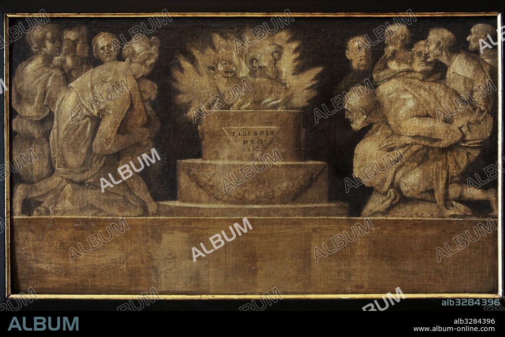 Pontormo, Jacopo Carrucci llamado (1494-1556). Pintor italiano. Escena de sacrificio, hacia 1545. Colección Farnese. Museo de Capodimonte. Nápoles. Italia.