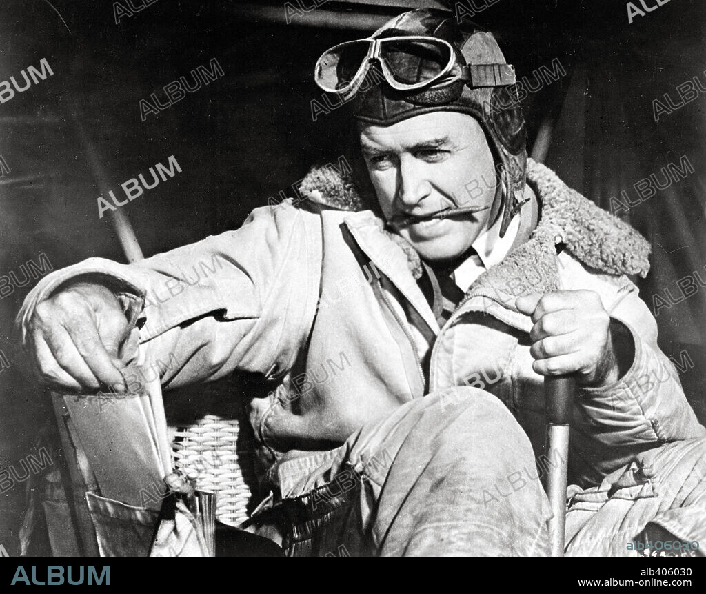 JAMES STEWART en EL HÉROE SOLITARIO, 1957 (THE SPIRIT OF ST. LOUIS), dirigida por BILLY WILDER. Copyright WARNER BROTHERS.