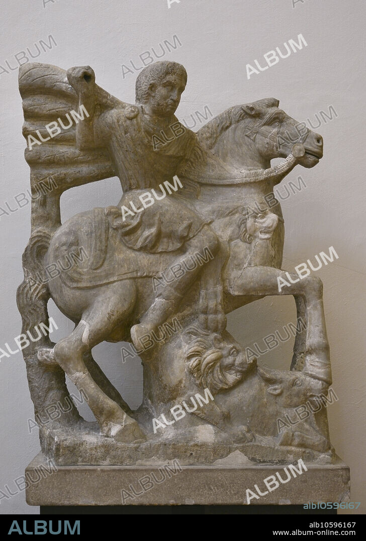 Lápida sepulcral. Jinete heroizado. Mediados del siglo III d.C. Procede de Brestnik, provincia de Plovdiv, Bulgaria. Museo Arqueológico Nacional. Sofía. Bulgaria.