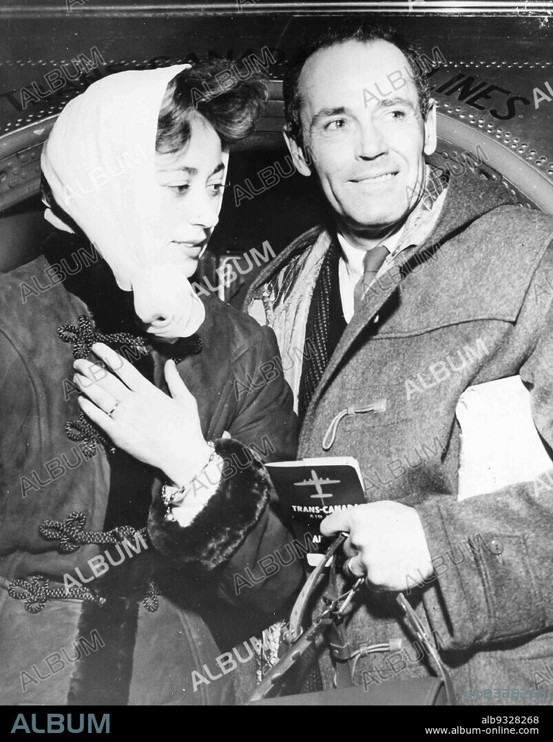 Henry Fonda and Afdera Franchetti, New York, 1957.