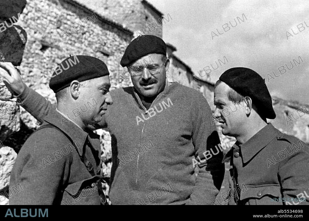 Ernest Miller Hemingway (July 21, 1899 – July 2, 1961) was an American author and journalist. His economical and understated style had a strong influence on 20th-century fiction, while his life of adventure and his public image influenced later generations. Hemingway produced most of his work between the mid-1920s and the mid-1950s, and won the Nobel Prize in Literature in 1954. Ilya Grigoryevich Ehrenburg (1891 – 1967) was a Soviet writer, journalist, translator, and cultural figure. Ehrenburg is among the most prolific and notable authors of the Soviet Union; he published around one hundred titles. He became known first and foremost as a novelist and a journalist – in particular, as a reporter in three wars (First World War, Spanish Civil War and the Second World War). His articles on the Second World War have provoked intense controversies in West Germany, especially during the sixties. Gustav Regler (25 May 1898 – 14 January 1963) was a German Socialist novelist. Regler was born in Merzig. He served in the Germany Infantry during the First World War, and was seriously injured; he joined the Communist Party, and spent time in the USSR. He later served as political commissar of the XII International Brigade during the Spanish Civil War. Whilst in Spain he befriended Ernest Hemingway, and was wounded at the Battle of Guadalajara.