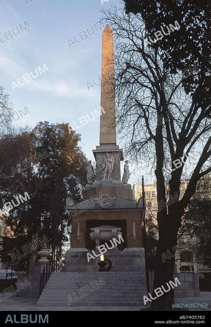ISIDRO GONZÁLEZ VELÁZQUEZ. OBELISCO CONMEMORATIVO DE LOS MARTIRES DEL DOS DE MAYO EN LA PLAZA DE LA LEALTAD - 1840.