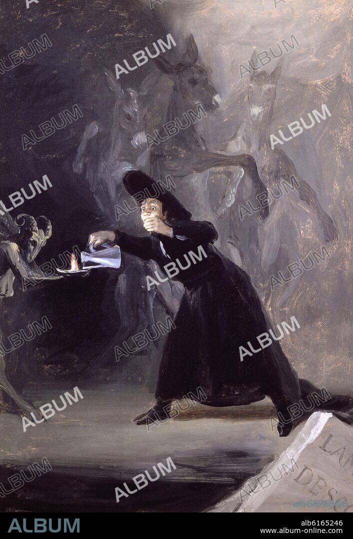 FRANCISCO DE GOYA. LA LAMPARA DEL DIABLO - 1797-1798 - OLEO/LIENZO - 42 x 30 cm - ESCENA DE LA OBRA TEATRAL DE ANTONIO ZAMORA.