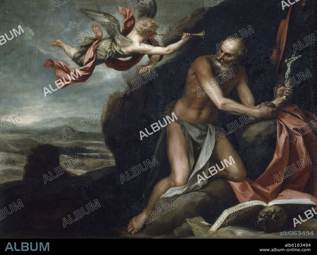 ALONSO CANO. SAN JERONIMO PENITENTE EN EL DESIERTO, 1660 - O/L 177x209, BARROCO ESPAÑOL.