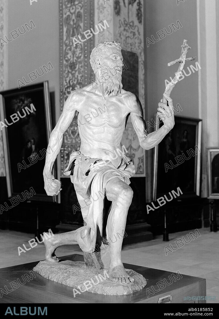 PIETRO TORRIGIANO O TORRIGIANI (1472-1528). SAN JERONIMO PENITENTE - S XVI - RENACIMIENTO ITALIANO - ESCUELA FLORENTINA - FOTOGRAFIA EN BLANCO Y NEGRO - AÑOS 50.