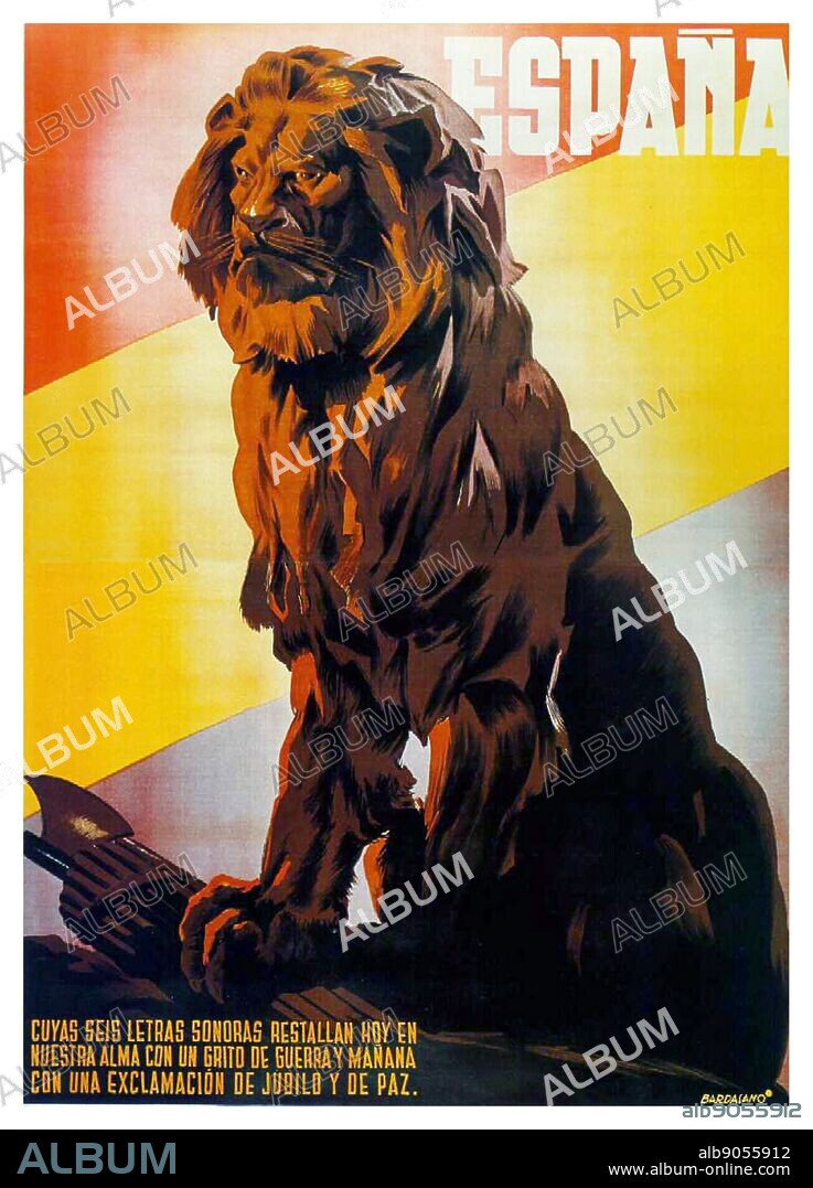 Spanish Civil War nationalist (pro-Franco) propaganda poster 1938.