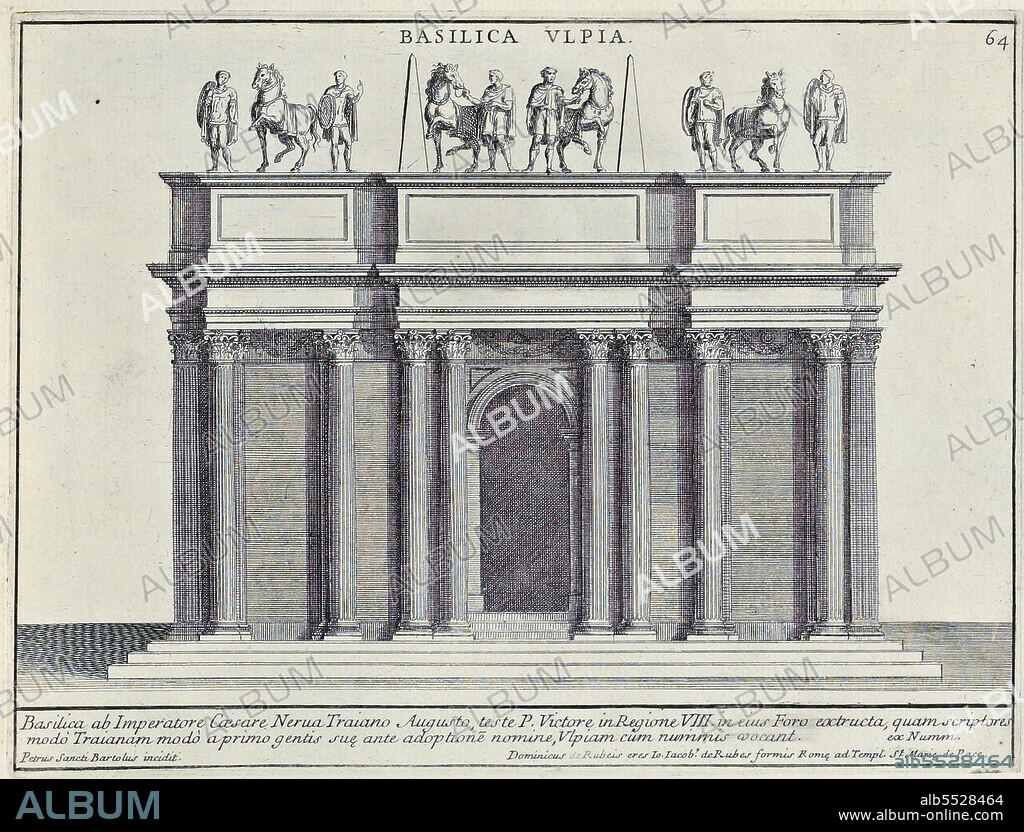 Basilika Ulpia, Die Basilika wurde zusammen mit den anderen Gebauden des Forums zwischen 107 und 113 unter Kaiser Trajan erbaut, historisches Rom, Italien, Splendore Dell' Antica Roma: The Splendors of Rome, Circa 1625 .