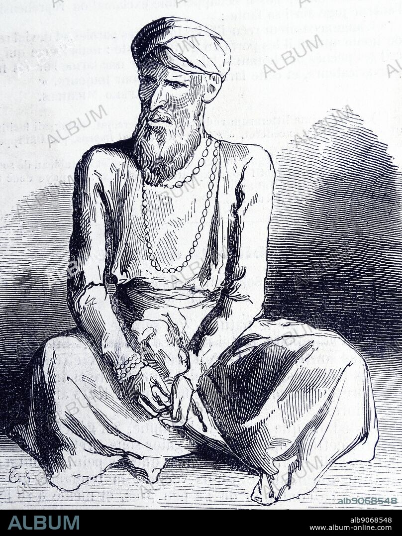 Taouakkal-Chah a thugee chief, India 1860. Thuggees refers to an organized gang of professional assassins. The Thugs travelled in groups across India for six hundred years. the Thugs traced their origin to seven Muslim tribes, Hindus appear to have been associated with them at an early period.The Thuggee was suppressed by the British rulers of India in the 1830s.