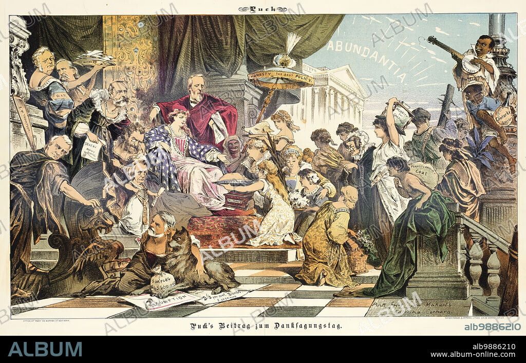 BERNHARD GILLAM und JOSEPH KEPPLER. Cartoon from Puck, between 1880 and 1889.
