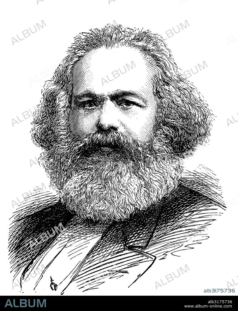 Karl marx, historic image, 1883.