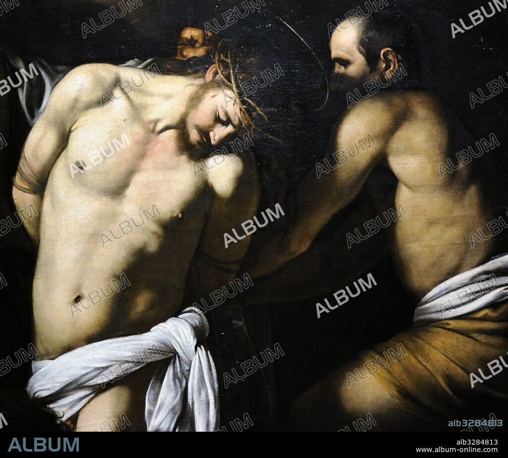 Michelangelo Merisi da Caravaggio (1573-1610). Pintor italiano barroco. " Flagelación de Cristo", hacia e 1610. Oleo sobre tela. Museo de Capodimonte, Nápoles. Italia. Detalle.