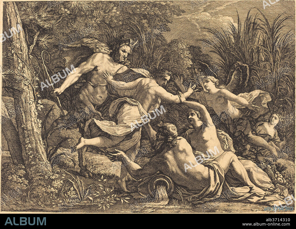 MICHEL DORIGNY. Pan and Syrinx. Medium: engraving.