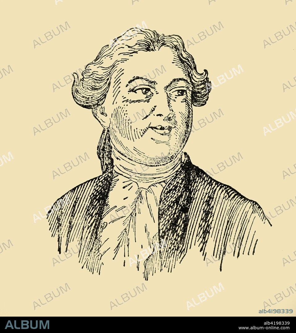 'Anne Robert Jacques Necker', (1933). Portrait of Swiss banker Jacques Necker (1732-1804) who became a French statesman, and was finance minister under King Louis XVI. From "Gestalten Der Weltgeschichte", a book of cigarette-card portrait miniatures of figures in world history from the last four hundred years. [Germany, 1933].