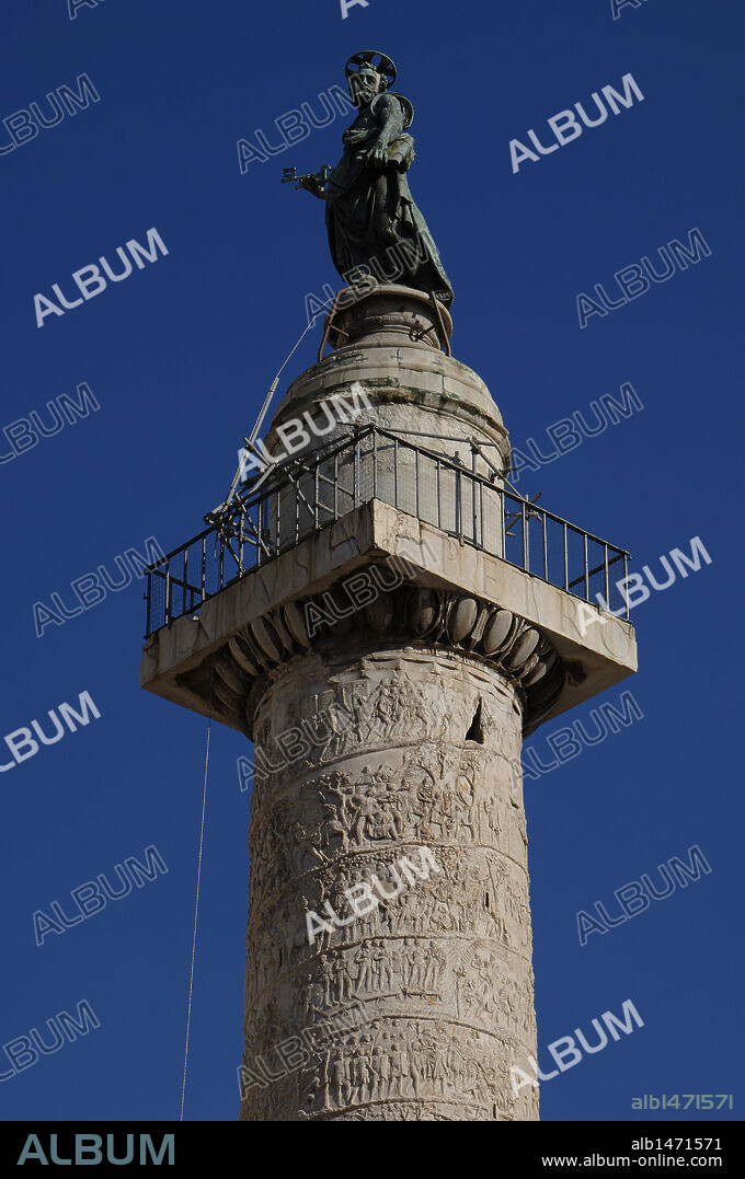 Italy. Rome. Trajan's Column, 2nd century AD. Erected to commemorate the victory of Emperor Trajan in the Dacian Wars. Trajan Forum.