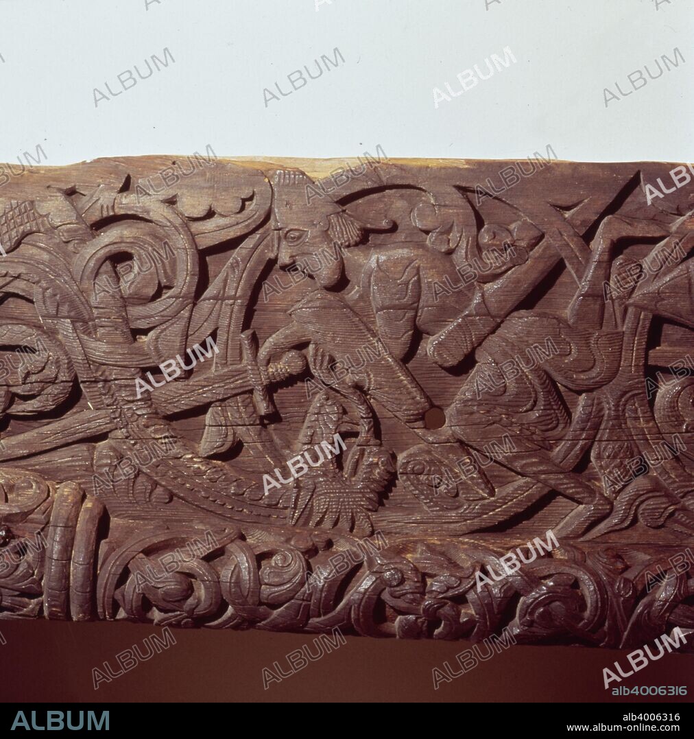 Sigurd kills the Dragon, Fafnir, wood panel of Hylestad Church, Norway, late 12th-13th century. Natural History Museum, Oslo.