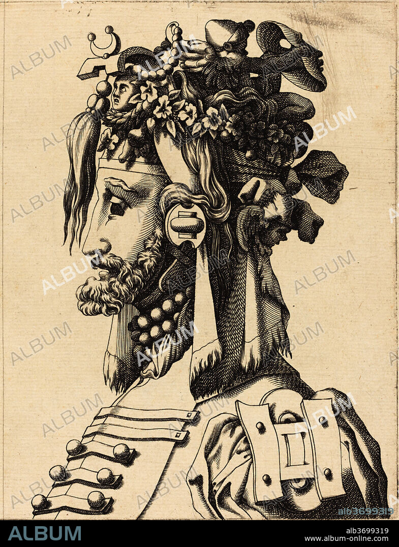 FRENCH 16TH CENTURY AFTER RENé BOYVIN OR PIERRE MILAN. Bust of a Man in an Extravagant Costume. Dated: 1560/1600. Dimensions: plate: 16 x 12.2 cm (6 5/16 x 4 13/16 in.)  sheet: 17.4 x 13.6 cm (6 7/8 x 5 3/8 in.). Medium: engraving on laid paper.