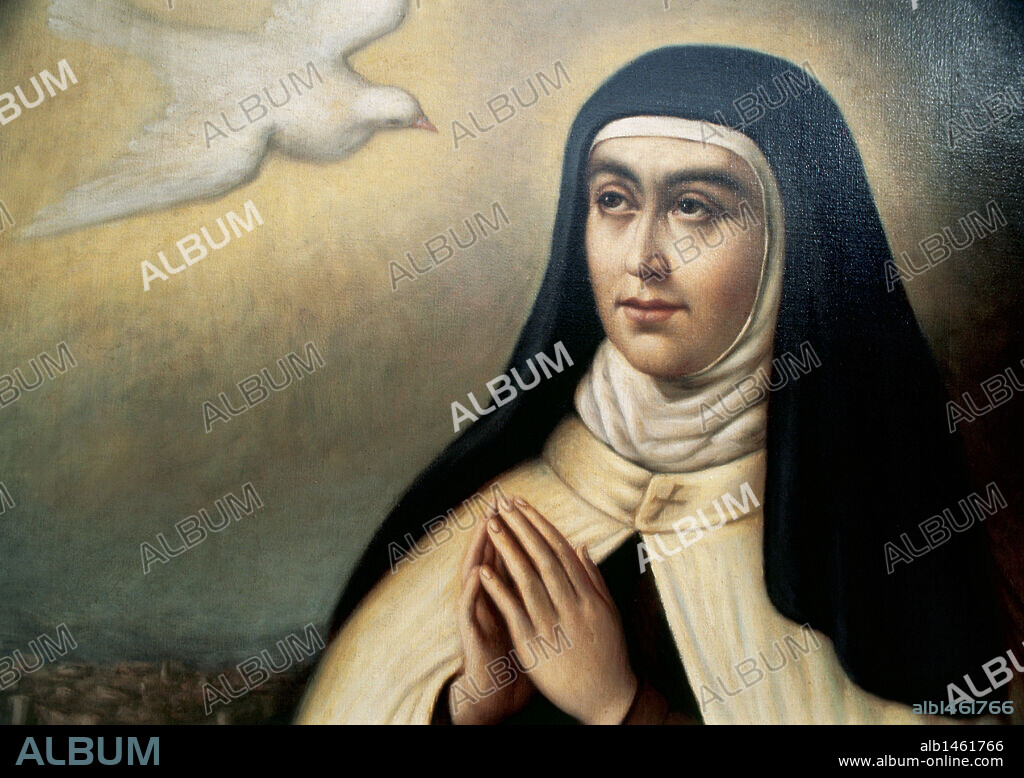 SANTA TERESA DE JESUS (Teresa de Cepeda y Ahumada) (1515-1582). Religiosa carmelita y mística española. S. XVI. Retrato. Avila. Castilla-León. España.