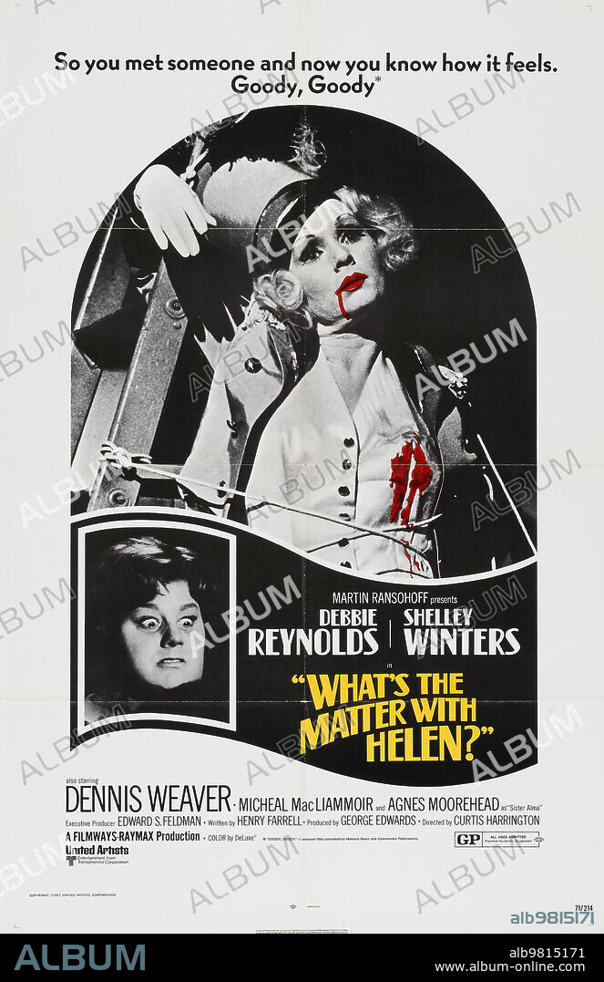 Poster de QUE LE PASA A HELEN?, 1971 (WHAT'S THE MATTER WITH HELEN?), dirigida por CURTIS HARRINGTON. Copyright FILMWAYS.