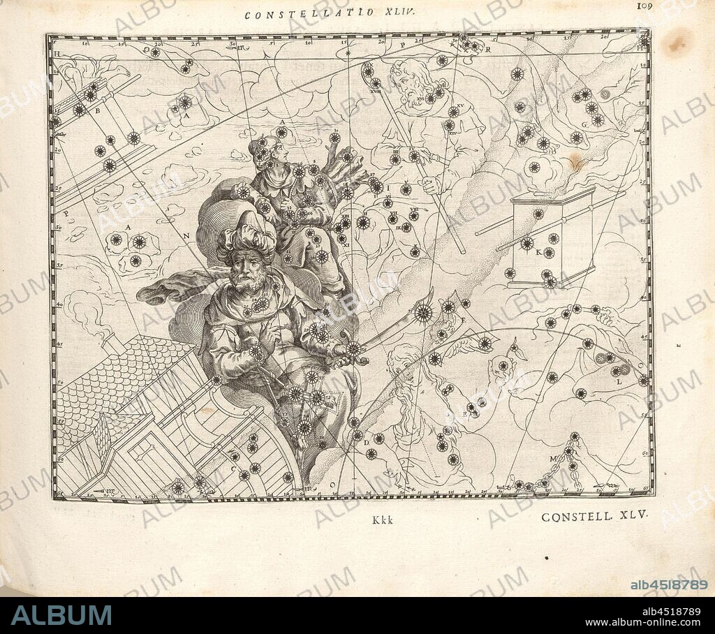 Centaurus, Constellation Centaur, Constellatio XLIV, p. 109, Bayer, Johann; Kager, Johann Matthias; Kilian, Lucas; Schecks, Kaspar, 1627, Julius Schiller: Coelum stellatum christianum (...). Augustae Vindelicorum [Augsburg]: praelo Andreae Apergeri, 1627.