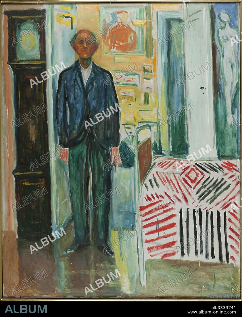 EDVARD MUNCH. Self-Portrait. Between the Clock and the Bed.