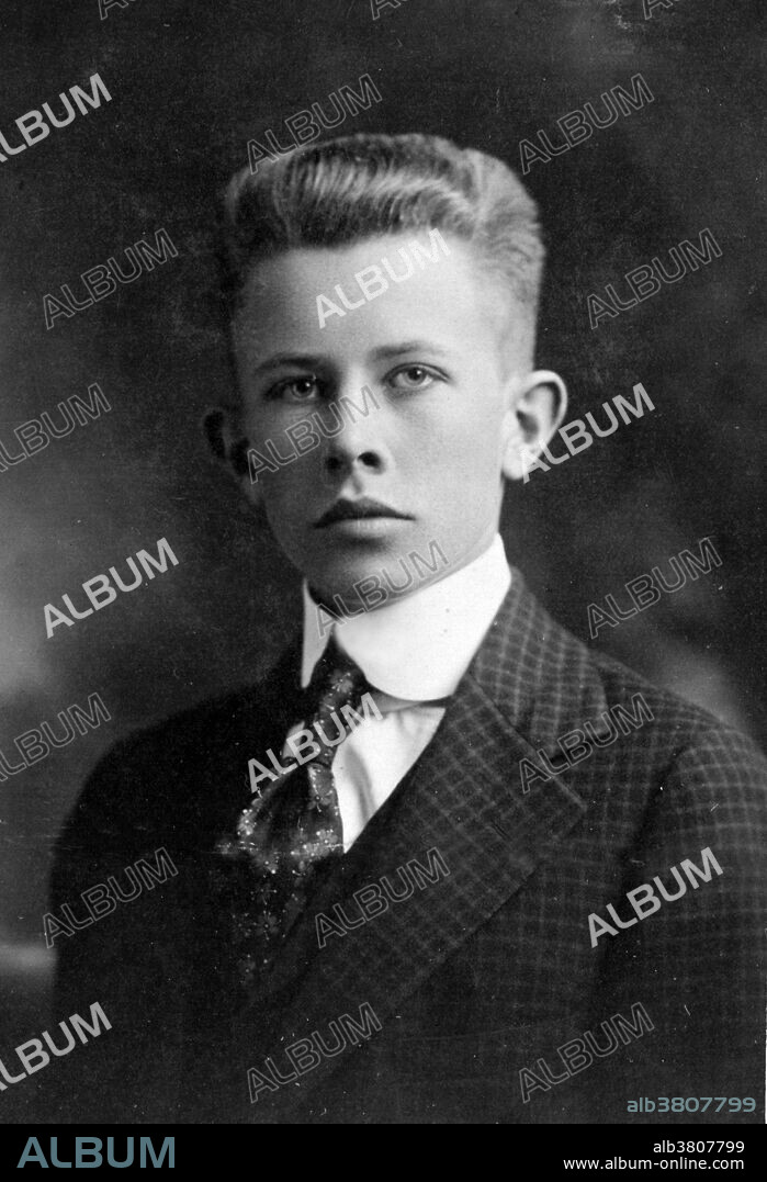 Lawrence as a young man. Ernest Orlando Lawrence (August 8, 1901 - August 27, 1958) was an American physicist and Nobel Laureate, known for his invention, utilization, and improvement of the cyclotron atom-smasher beginning in 1929, based on his studies of the works of Rolf Wideroe, and his later work in uranium-isotope separation for the Manhattan Project. Lawrence had a long career at the University of California, Berkeley, where he became a Professor of Physics. In 1939, Lawrence was awarded the Nobel Prize in Physics for his work in inventing the cyclotron and developing its applications. After the war, Lawrence campaigned extensively for government sponsorship of large scientific programs. Lawrence was a forceful advocate of "Big Science" with its requirements for big machines and big money. He'd died in 1958 at the age of 57. After his death, the Regents of the University of California voted to rename two of the university's nuclear research sites after Lawrence: the Lawrence Livermore and Lawrence Berkeley Laboratories. Chemical element number 103, discovered at LBNL in 1961, is named "lawrencium" in his honor.