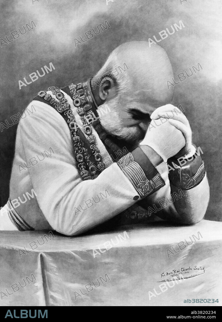 Franz Joseph I (August 18, 1830 - November 21, 1916) was Emperor of Austria, Apostolic King of Hungary, King of Bohemia, King of Croatia, King of Galicia and Lodomeria and Grand Duke of Cracow from 1848-1916. Franz Joseph was troubled by nationalism during his entire reign. He concluded the Ausgleich of 1867, which granted greater autonomy to Hungary, hence transforming the Austrian Empire into the Austro-Hungarian Empire under his dual monarchy. His domains were then ruled peacefully for the next 45 years, although he personally suffered the tragedies of the suicide of his son, Crown Prince Rudolf in 1889, and the assassination of his wife, Empress Elisabeth in 1898. The assassination of the heir-presumptive to the Austro-Hungarian throne, Archduke Franz Ferdinand, in 1914, resulted in Austria-Hungary's declaration of war against the Kingdom of Serbia, which was Russia's ally. Because of his age, he was unable to take as much as an active part in the war in comparison to past conflicts. He died in 1916, at the age of 86, after ruling his domains for almost 68 years.