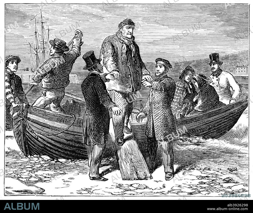 Louis Philippe arrives at Newhaven, 1848, (1900). Louis Philippe (1773-1850) was King of France from 1830 until 1848 when he abdicated in favour of his young grandson. He fled from Paris in disguise and escaped to England. The Times of 6 March 1848 reported that he was received at Newhaven, East Sussex before travelling by train to London.