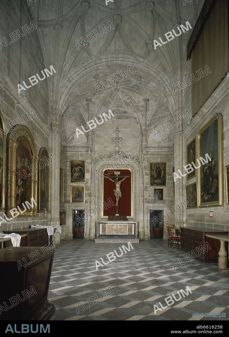 RODRIGUEZ ALONSO / GIL DE HONTAÑON / RIAÑO D / GAINZA M. INTERIOR DE LA SACRISTIA DE LOS CALICES DE LA CATEDRAL DE SEVILLA - SIGLO XVI.