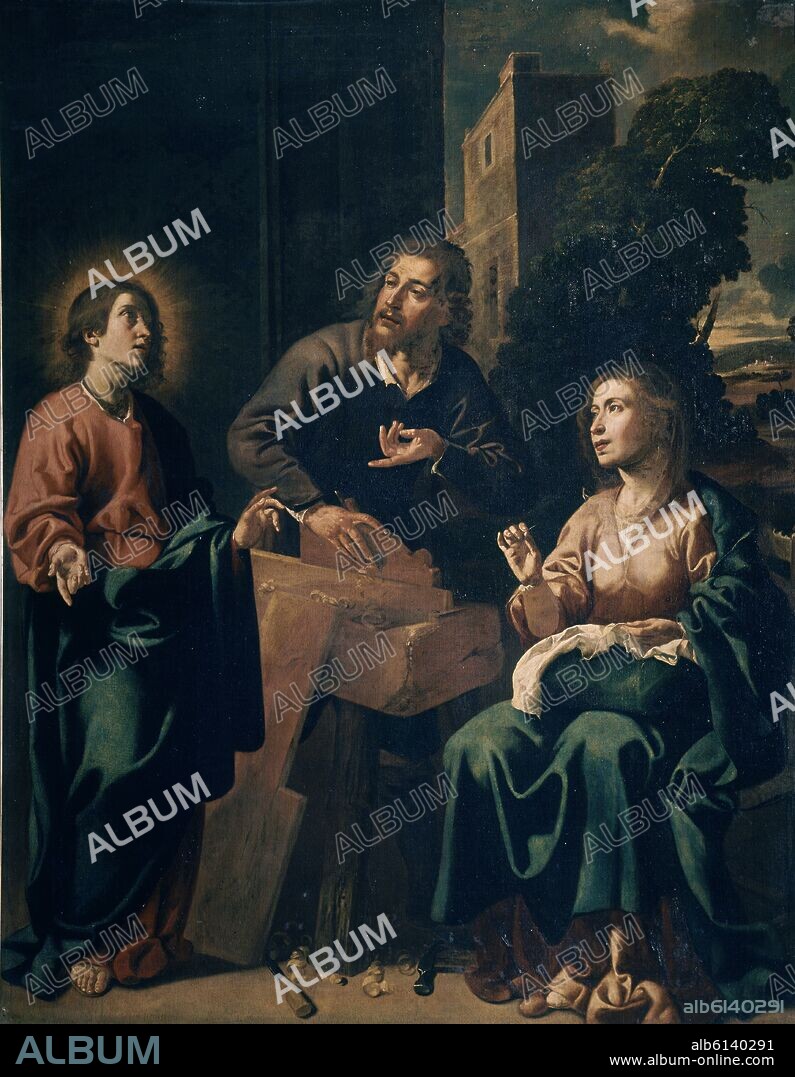JACINTO ESPINOSA JERONIMO (1600-1667). SAGRADA FAMILIA - S XVII - O/L - 205,5x162,5 - BARROCO ESPAÑOL.