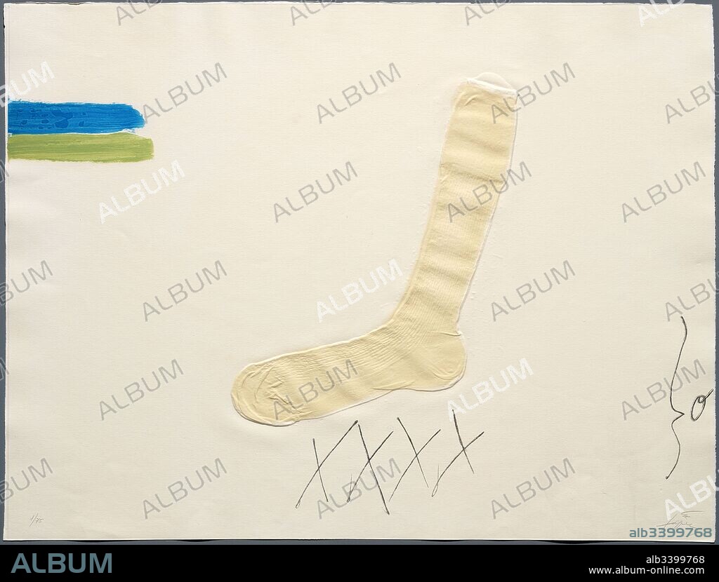 ANTONI TÀPIES. Antoni Tapies / 'Mitjó', 1971, Etching, 60 x 78 cm.
