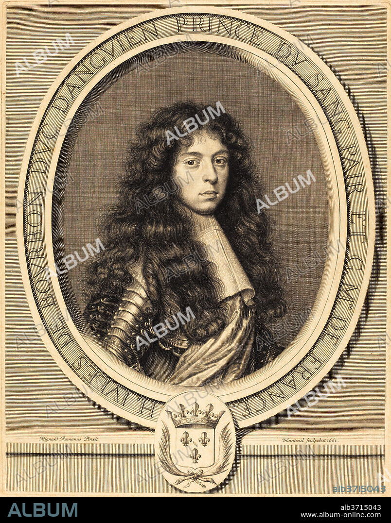 ROBERT NANTEUIL AFTER PIERRE MIGNARD I. Jules, Duc d'Enghien. Dated: 1661. Medium: engraving.