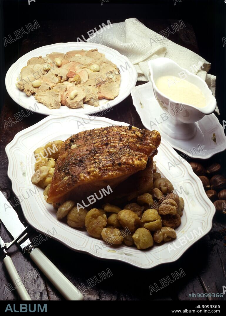 Italian Cooking By Robin Howe. Top. Arrosto Di Maiale Al Latte. Roast Fillet Of Pork In Milk. Bottom. Lombo Di Maiale con Castagne. Roast Lion Of Prk With Chestnuts.