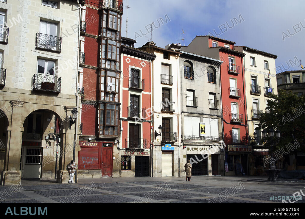 Logroño; Plaza del Mercado / centro neurálgico de la ciudad.