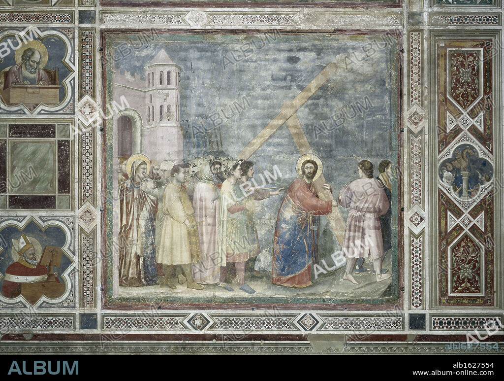 GIOTTO DI BONDONE. Christ Carrying the Cross  Giotto  (1266-1337/Italian)  Fresco  Arena Chapel, Cappella Degli Scrovegni, Padua.